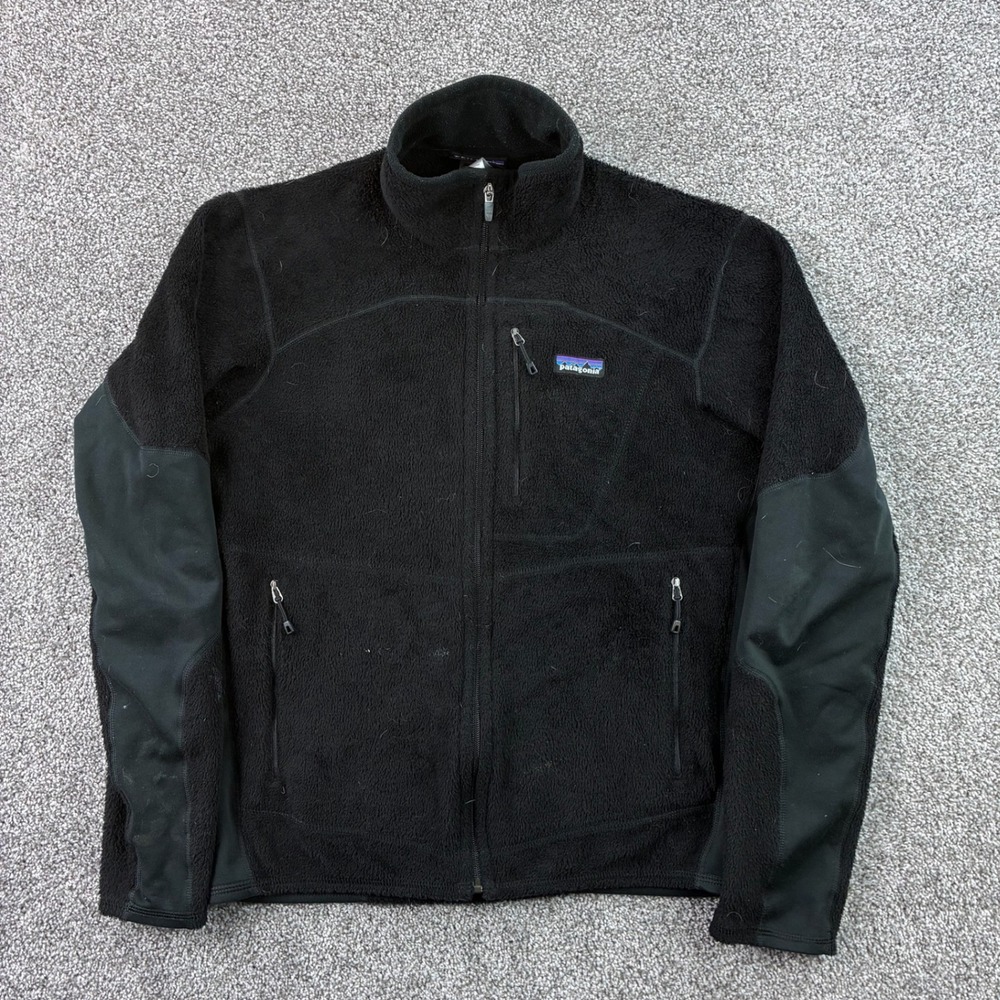 Vintage Patagonia Regulator R2 Fleece Jacket Mens Small Black Full Zip Polartec
